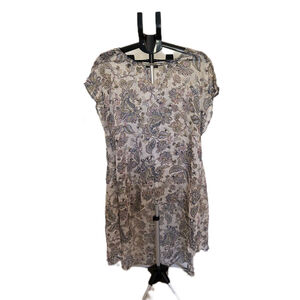 CLEARANCE Women's Chachavente Floral Blouse - Size L - White/Blue